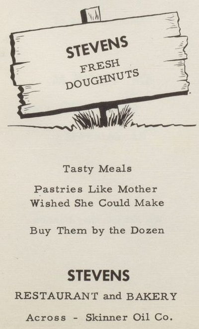 Stevens Restaurant & Bakery - 1960 School Yearbook Ad (newer photo)